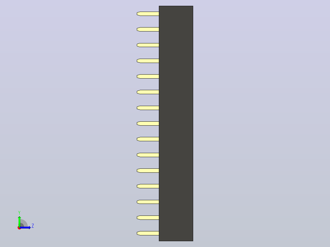 母针头Female_Header_1x15_P2.0_H4.3_straight.step左视图