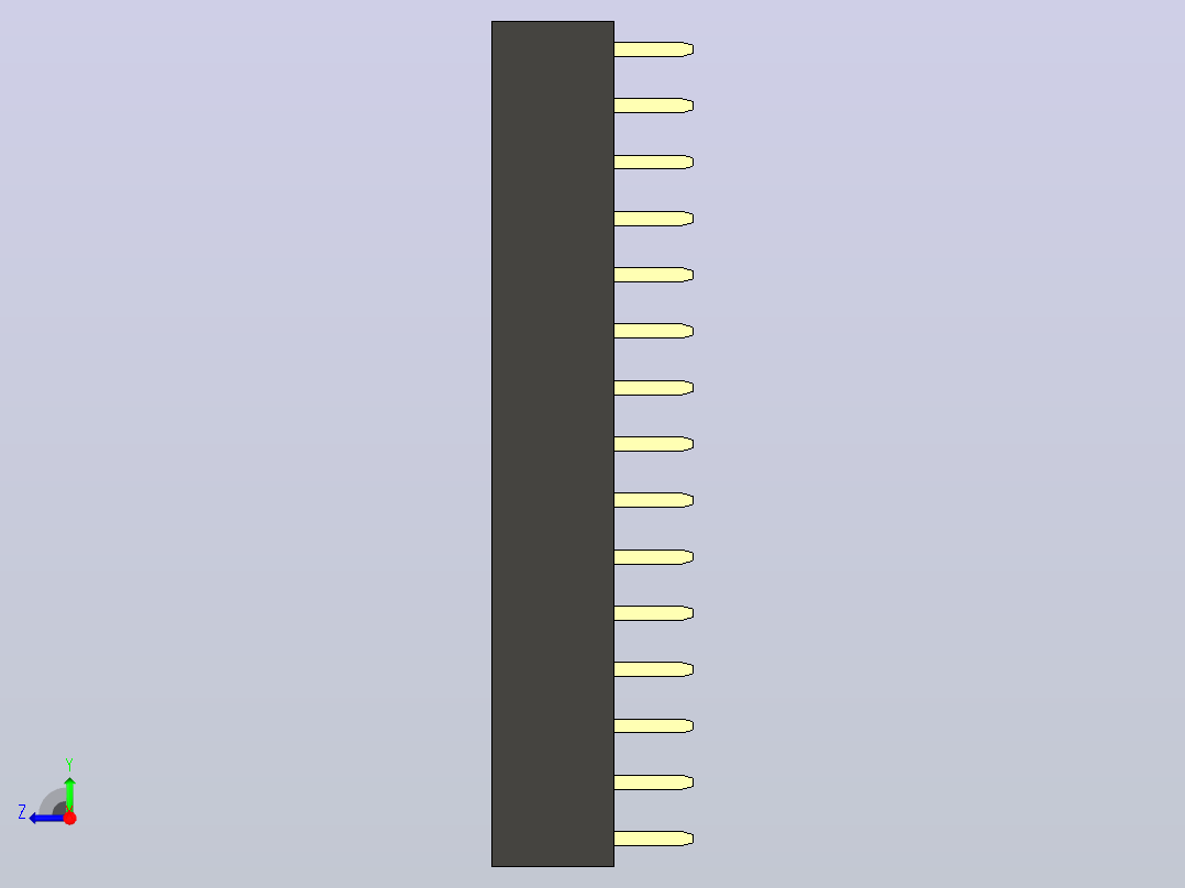 母针头Female_Header_1x15_P2.0_H4.3_straight.step右视图