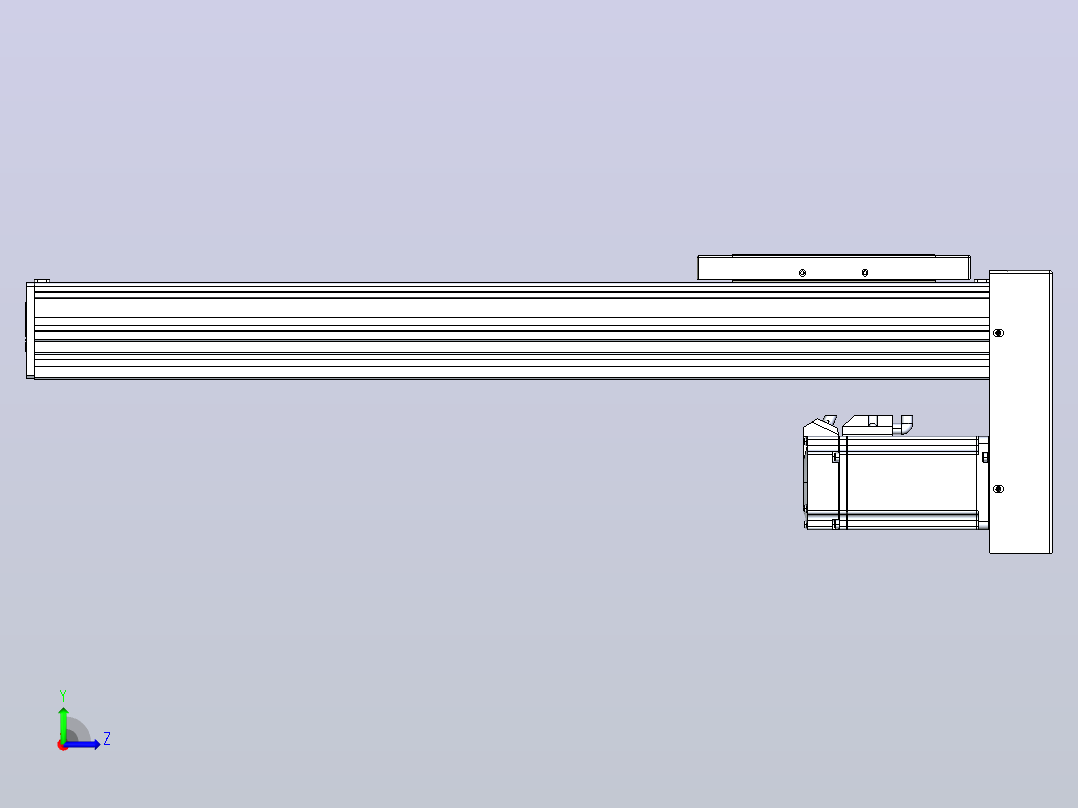 滚珠丝杠直线轴带导轨全封闭TPA-HCR-120D-1610C-L400-MP-Y-P40-N3左视图