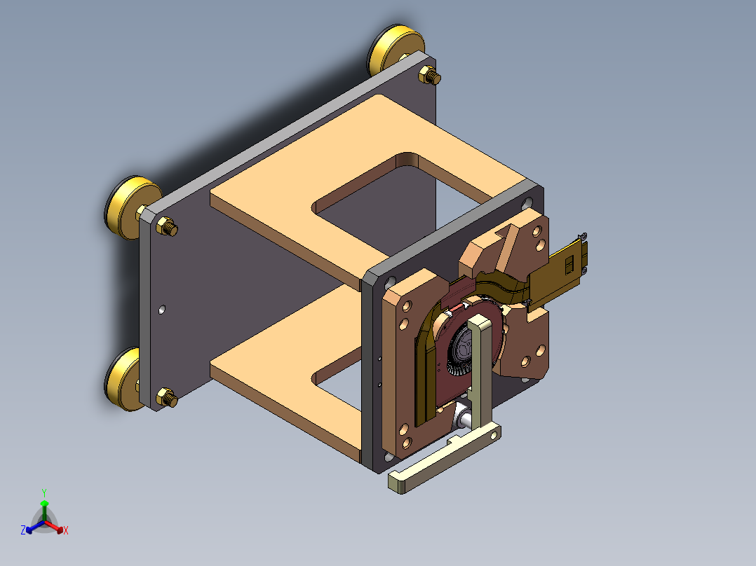 电路板焊接夹具正等轴测图