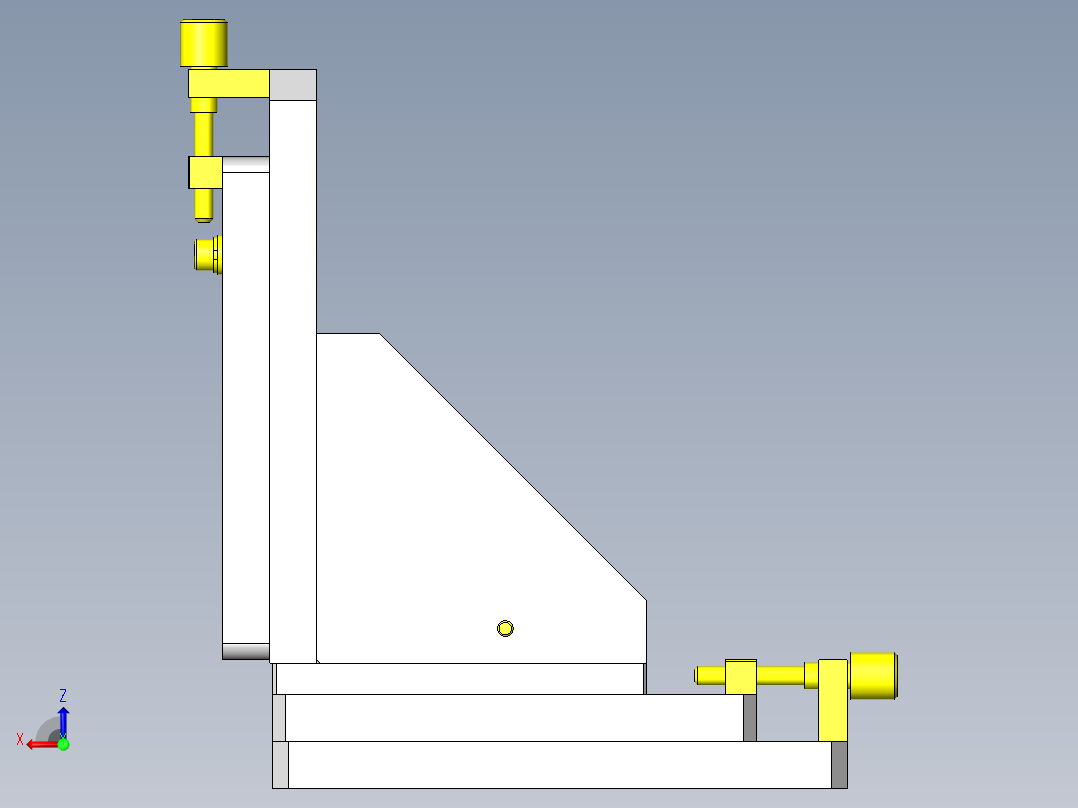 简易3轴调整机构后视图