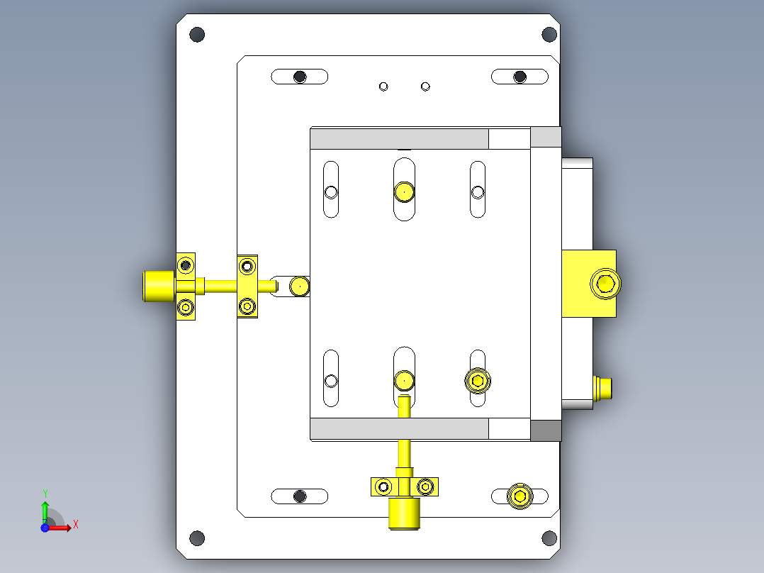 简易3轴调整机构俯视图