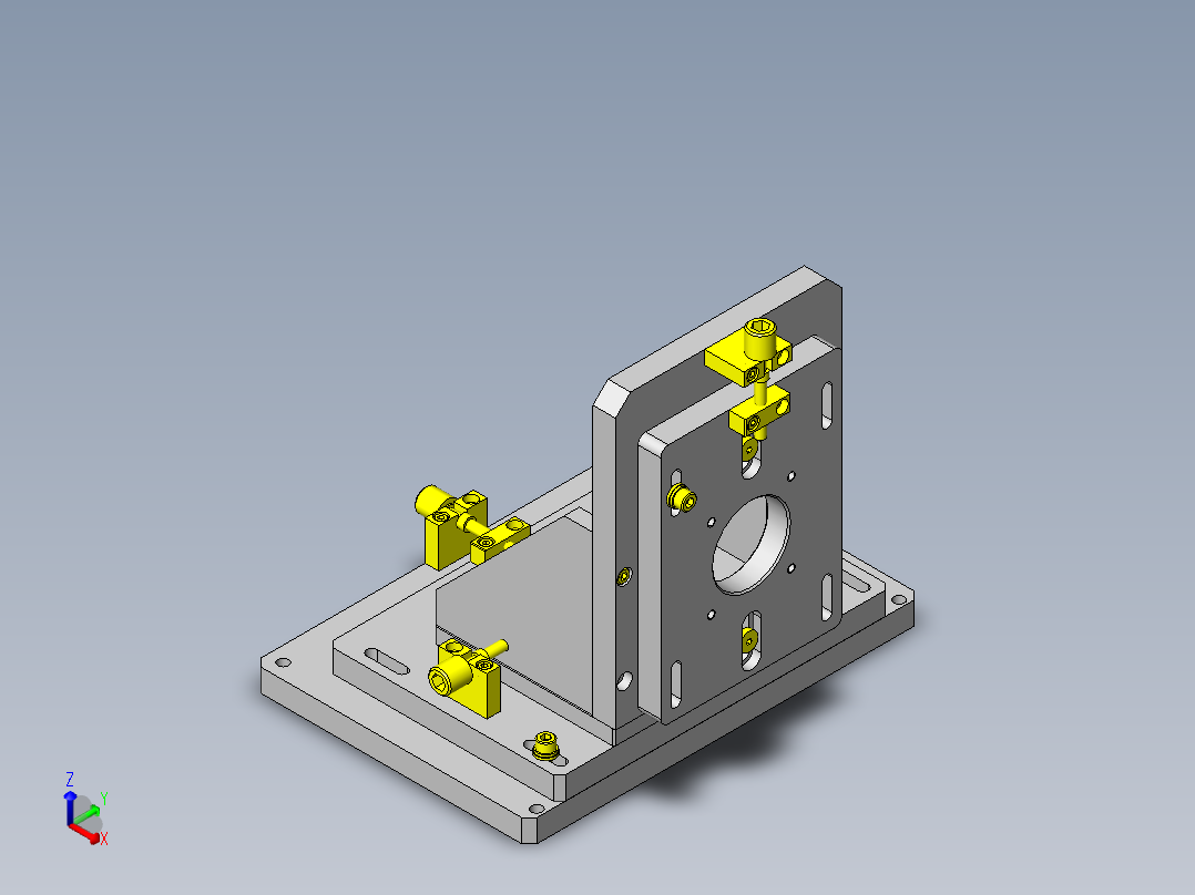 简易3轴调整机构正等轴测图