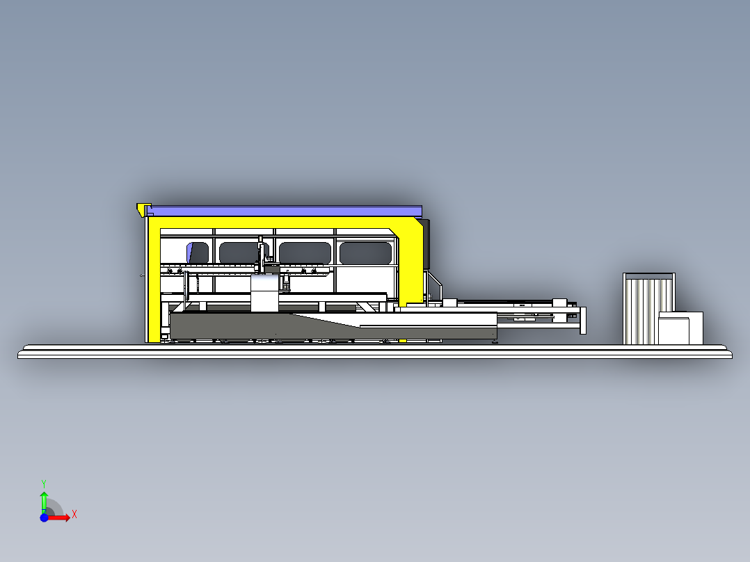 激光光纤CNC数控机床前视图