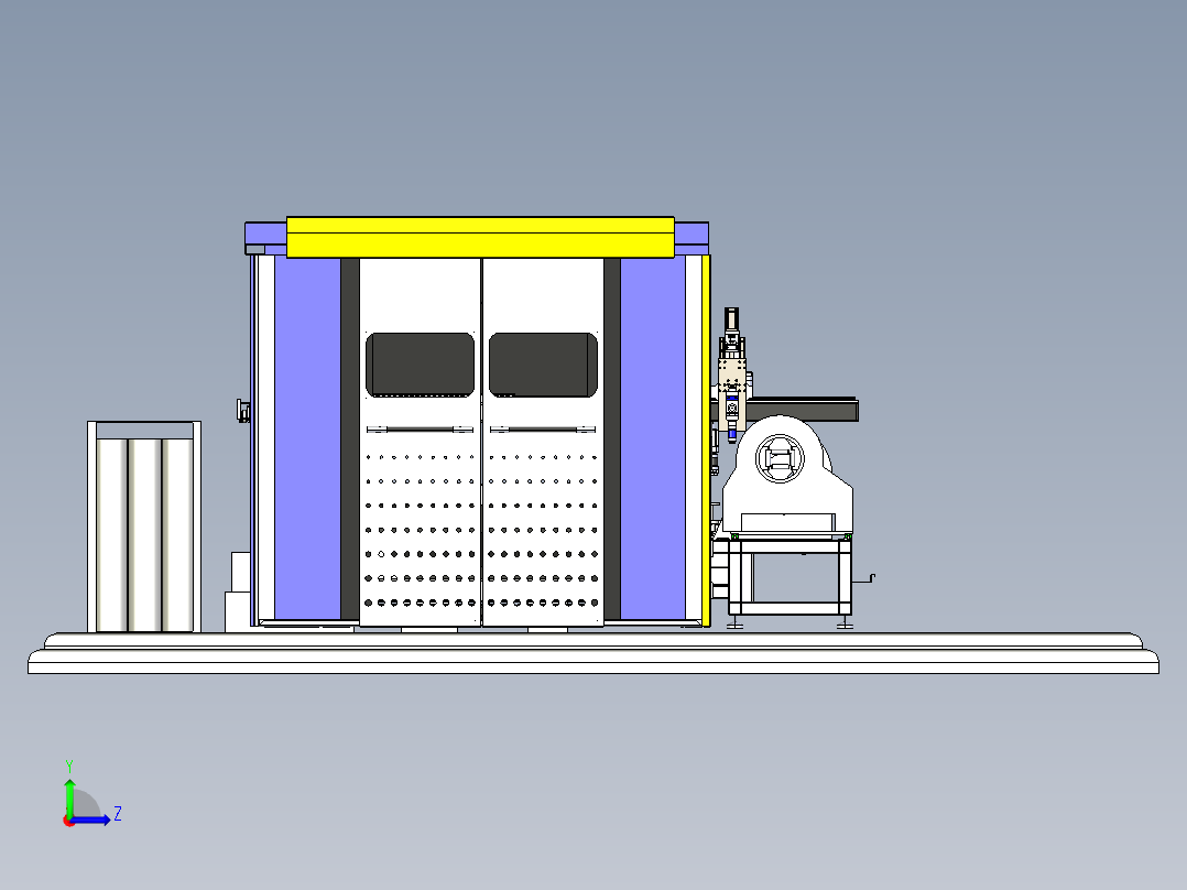 激光光纤CNC数控机床左视图