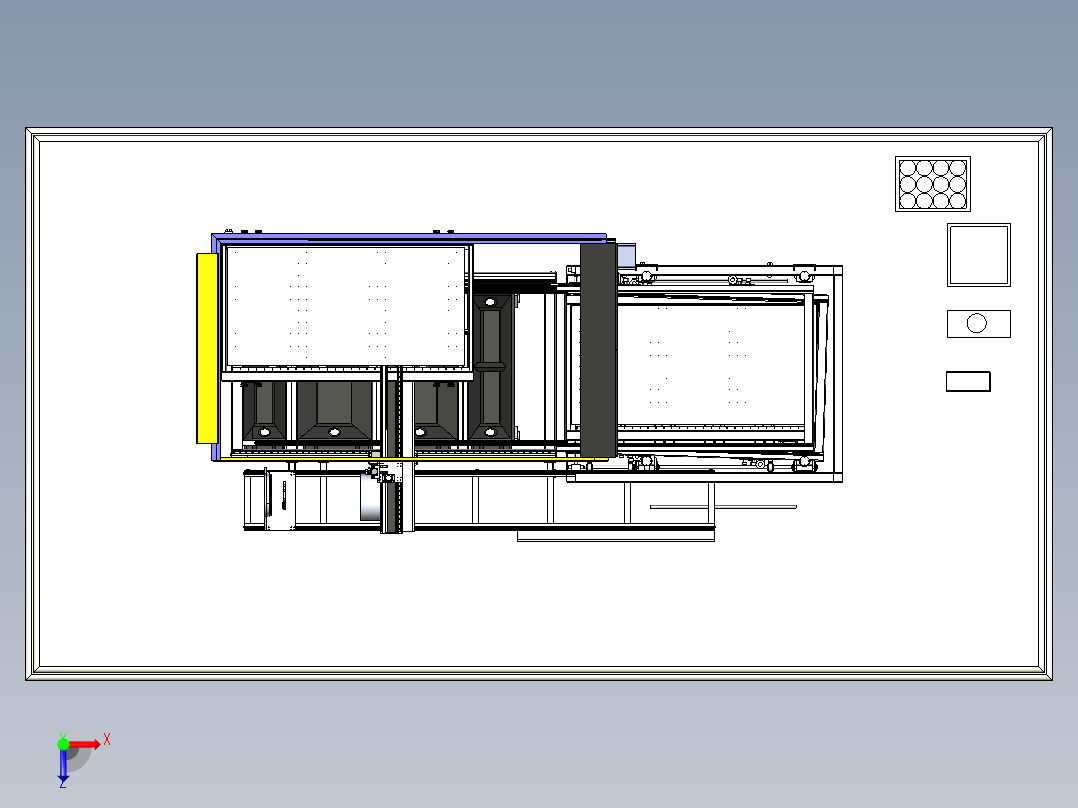 激光光纤CNC数控机床俯视图