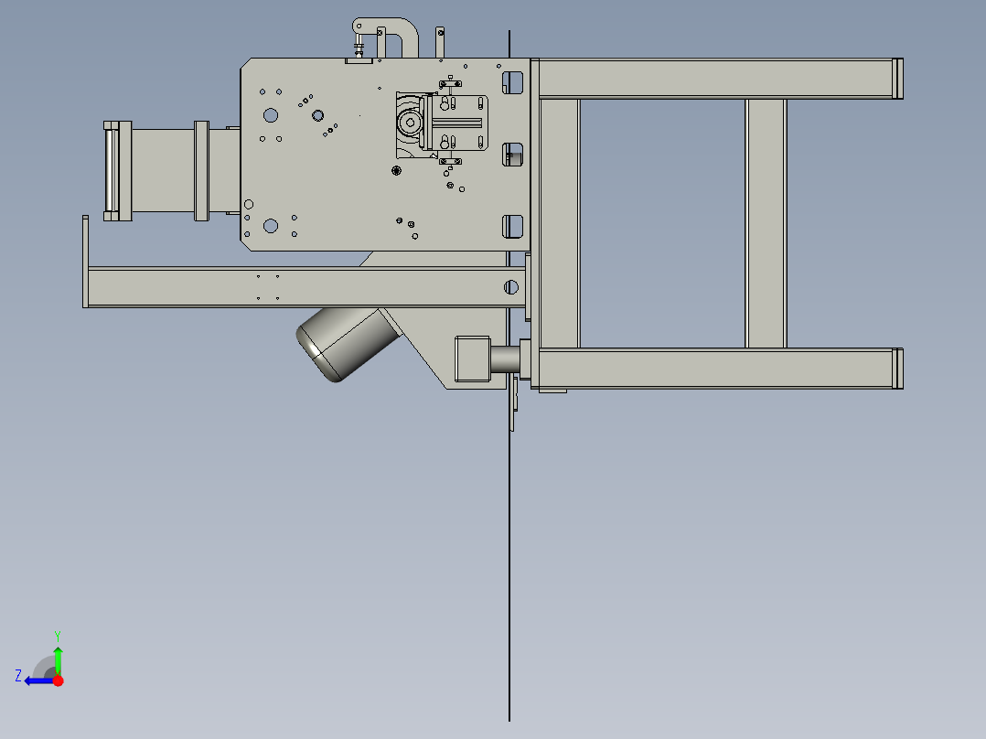 塑料粒子播撒机 非标自动化废料循环设备step右视图