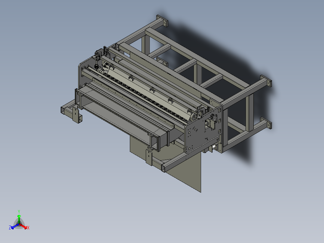 塑料粒子播撒机 非标自动化废料循环设备step正等轴测图