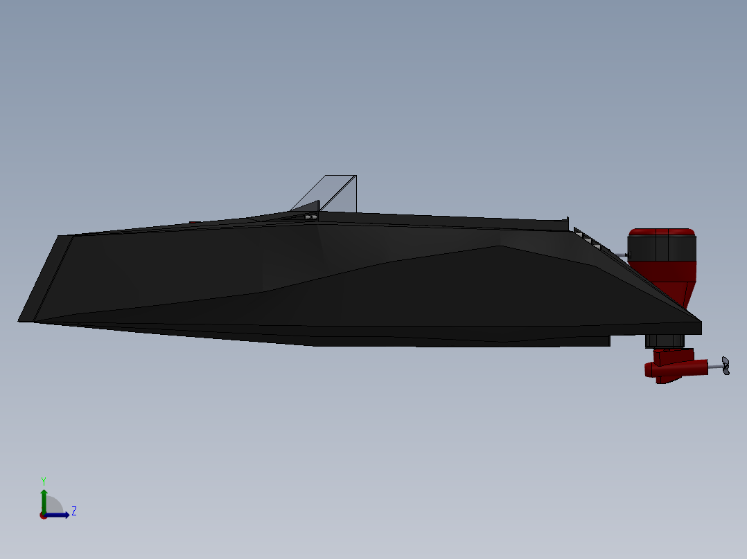 solidworks 快艇左视图