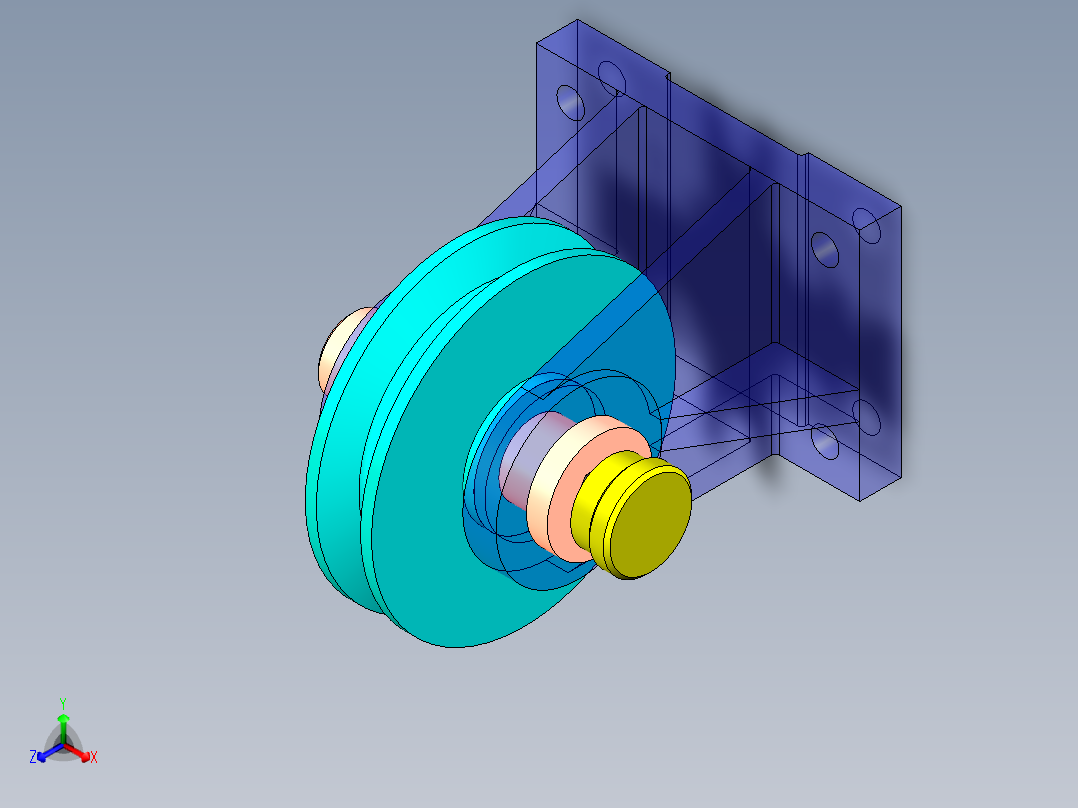 定滑轮正等轴测图