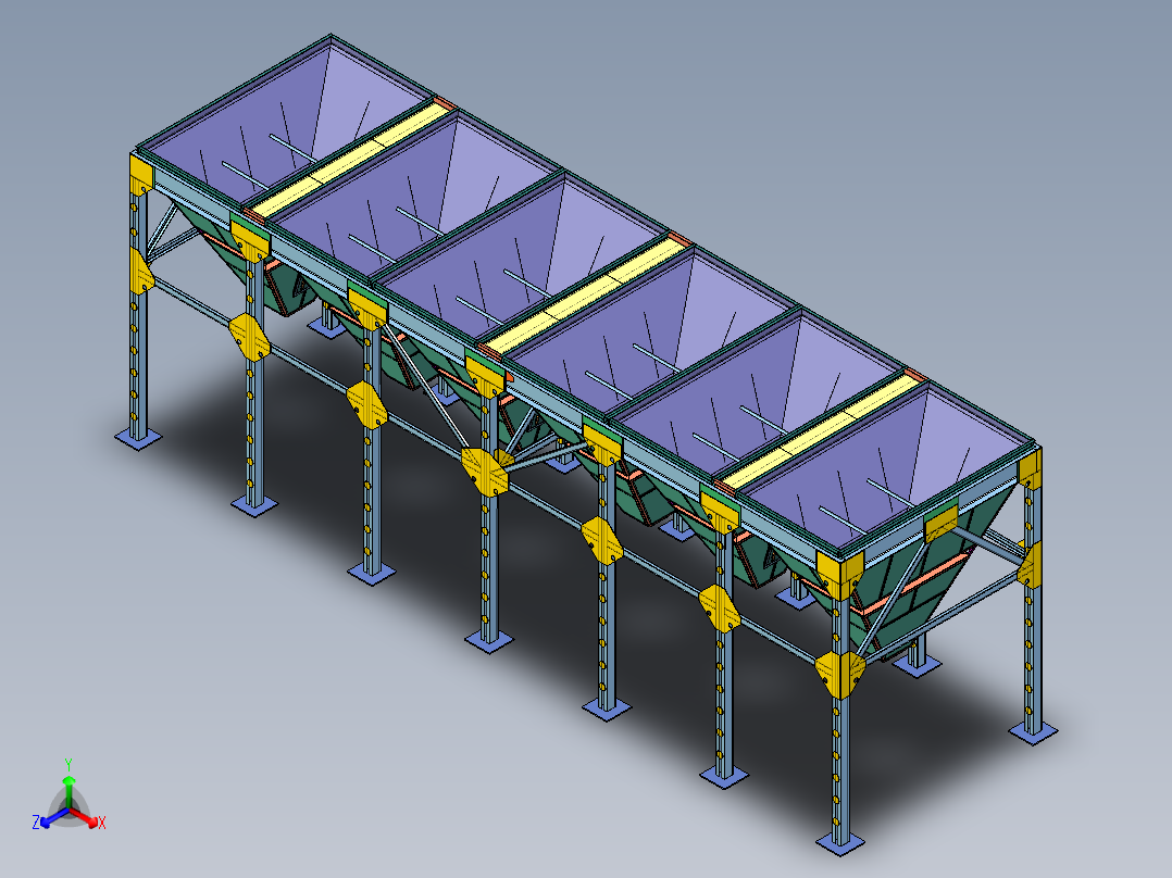 大工业袋式过滤器正等轴测图