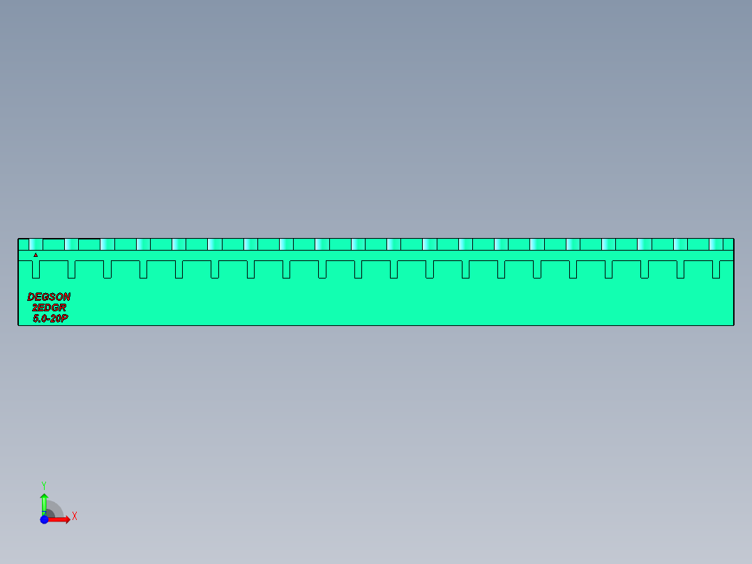 DEGSON 2EDG 系列 5.0mm 可插拔接线端子组-2EDGR-5.0-20P-14-00AH前视图