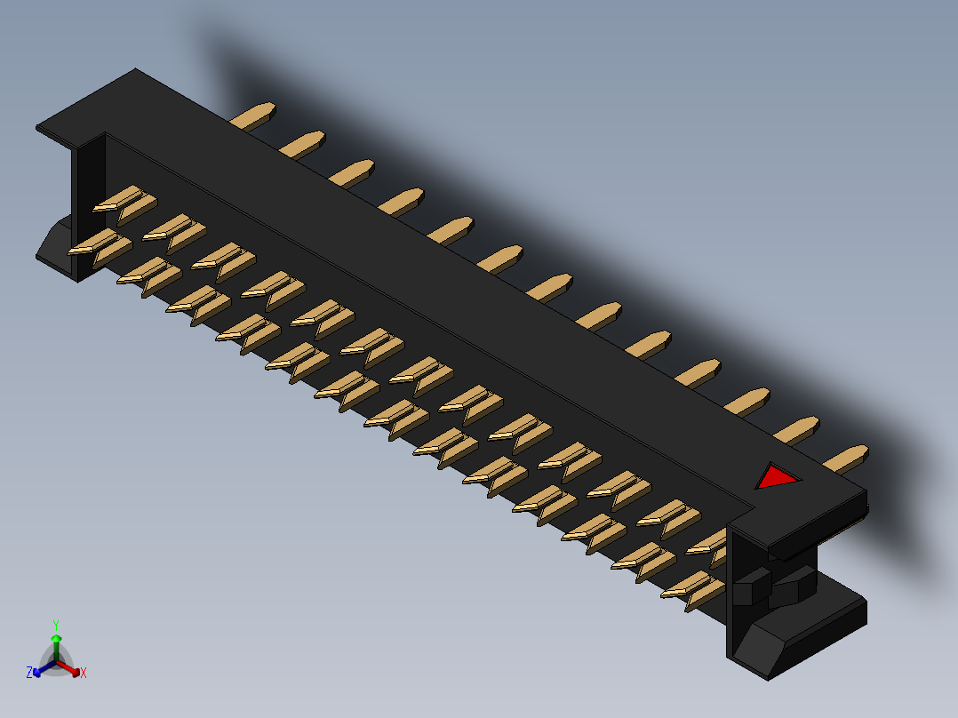 FDC-26 ( DS1018-2.54-26S )正等轴测图