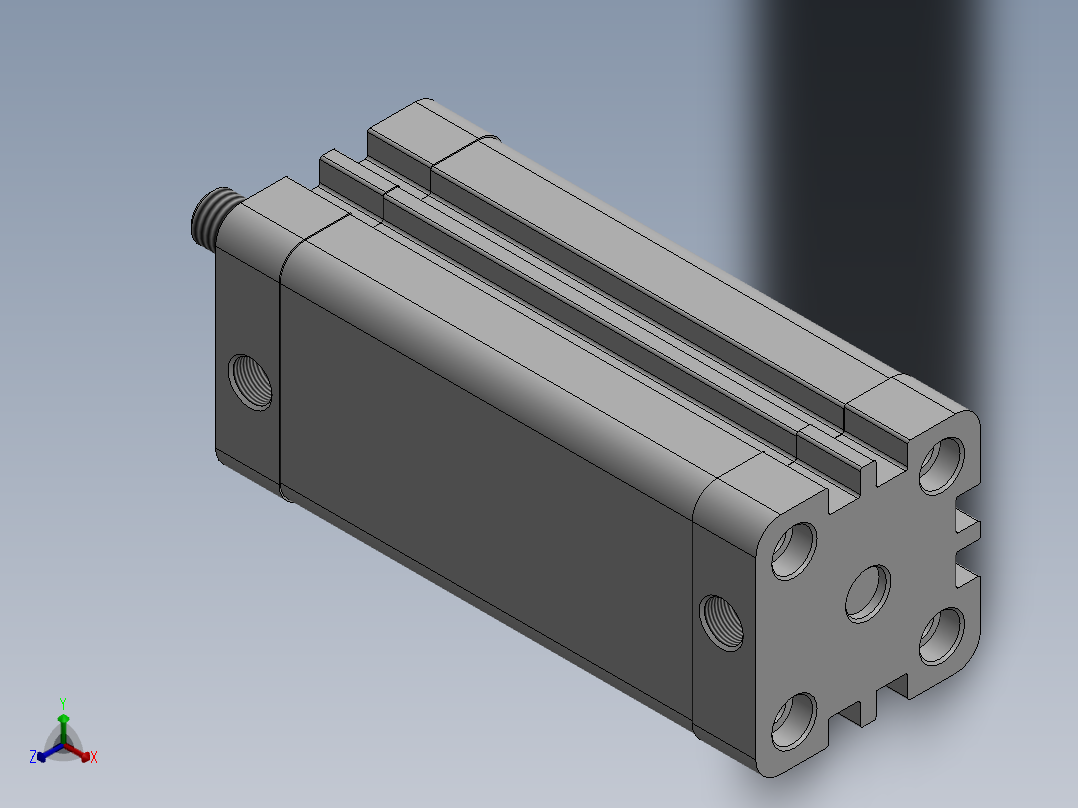 气缸ACE32X75SB正等轴测图