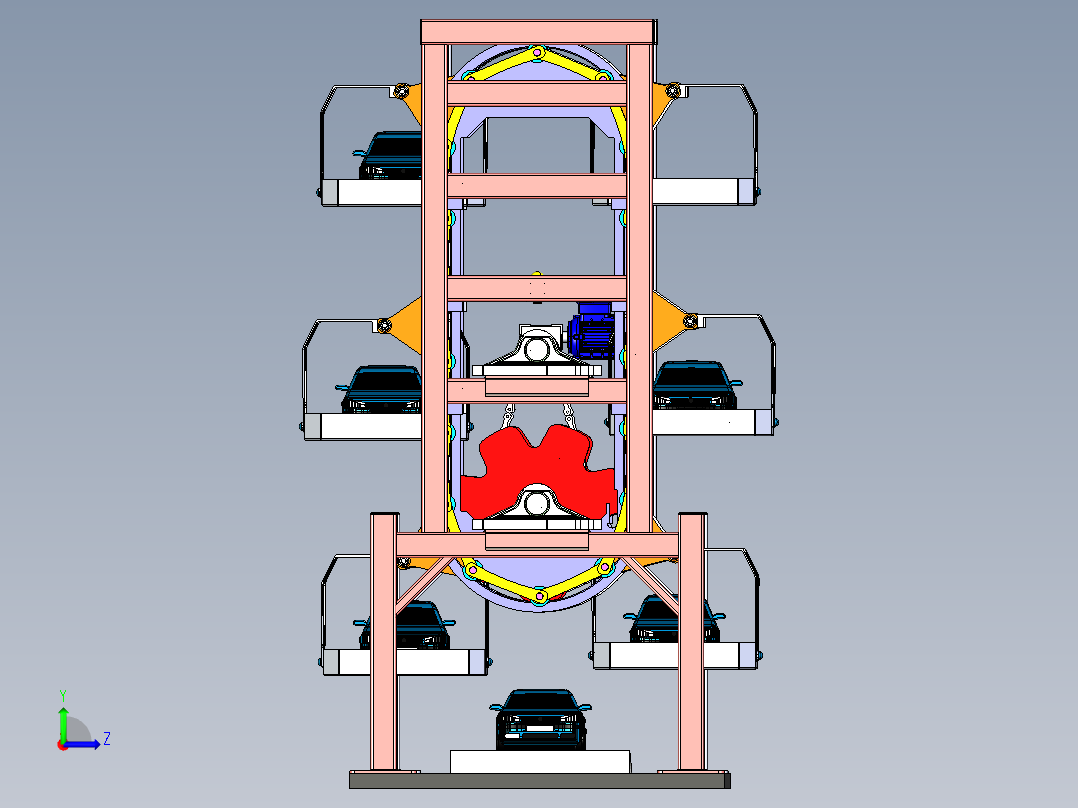 new垂直循环立体停车库左视图