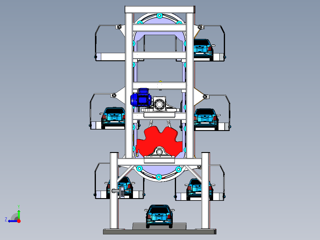 new垂直循环立体停车库右视图