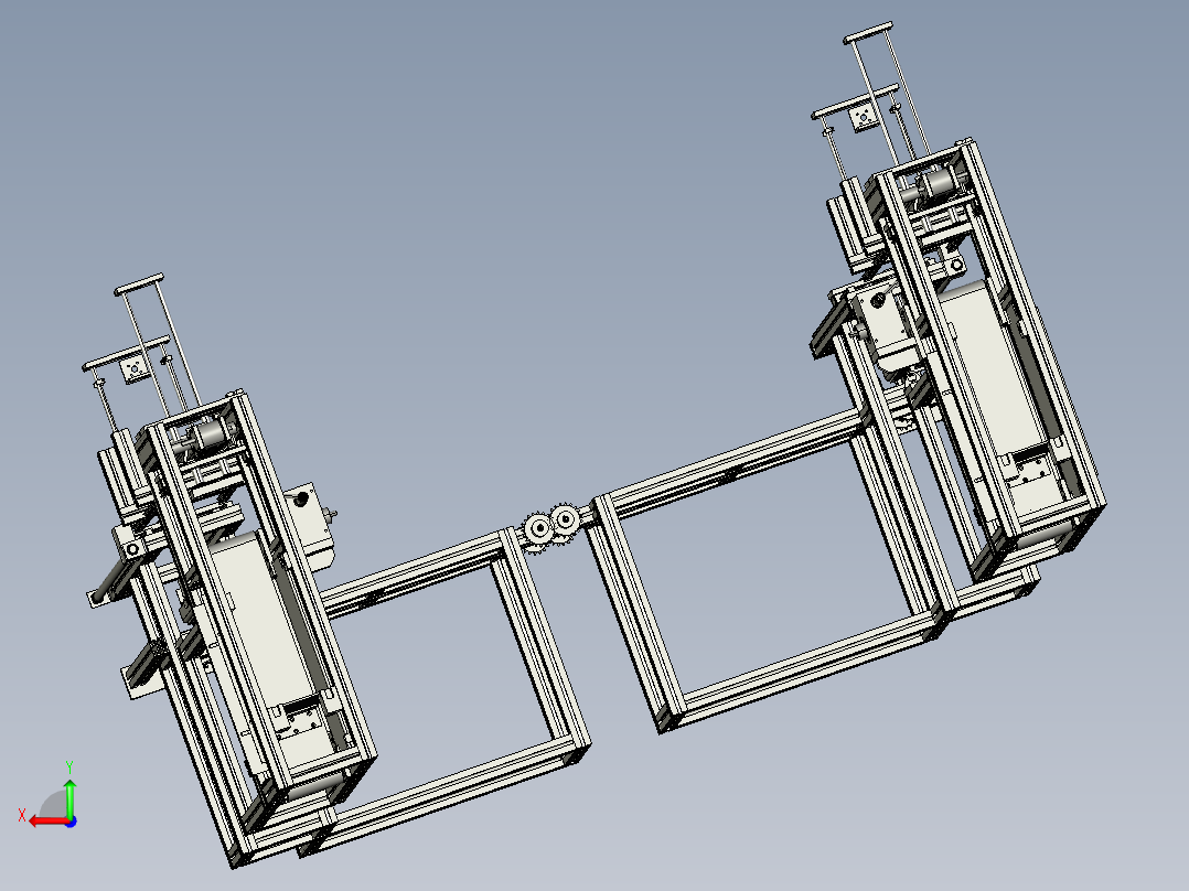 成型零件输送机装机后视图