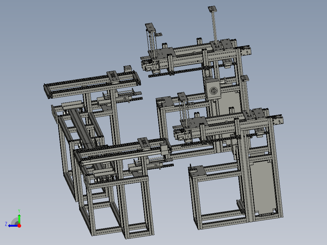 成型零件输送机装机右视图