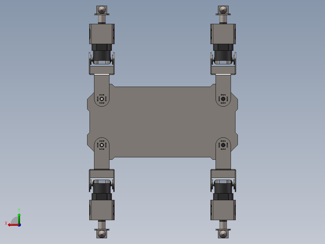 四足机器人三维模型 合集(1)后视图