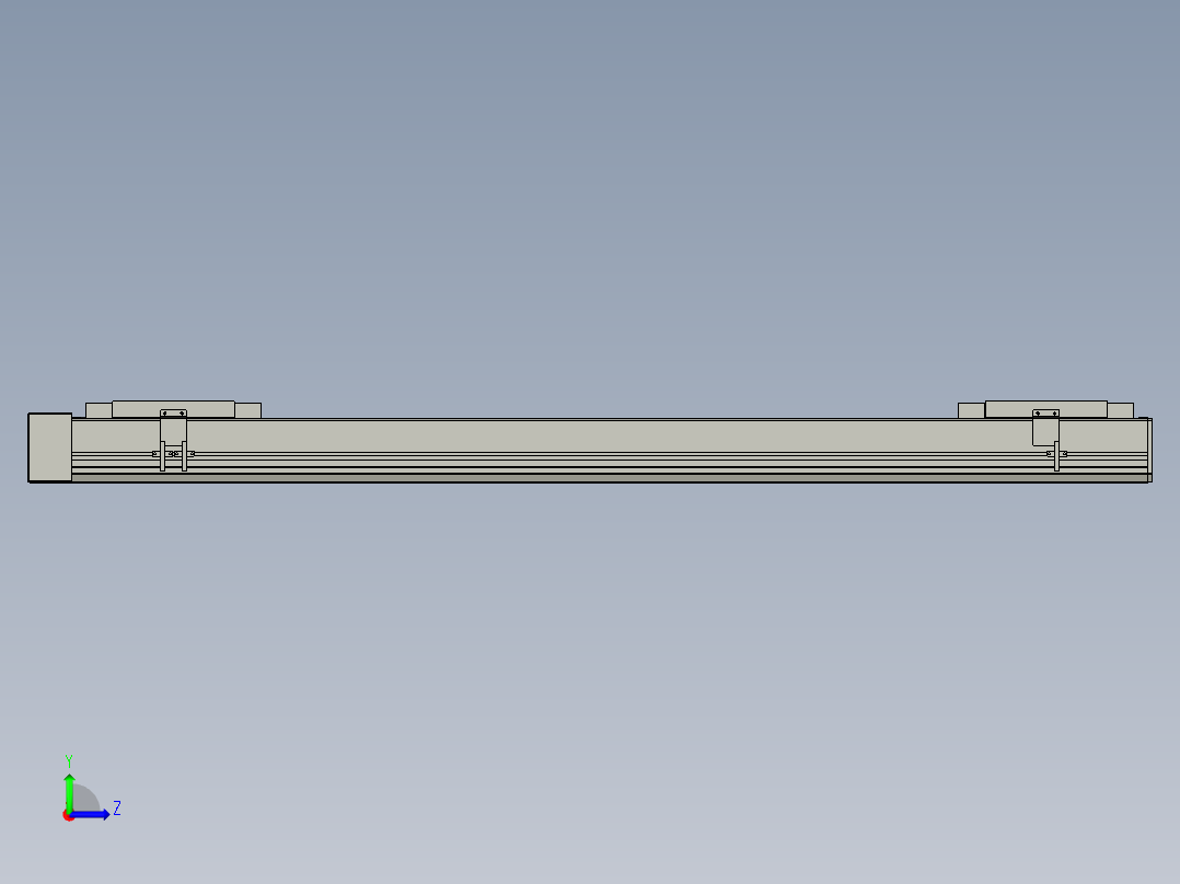 直线模组LHC17-S1100-R设计图纸左视图