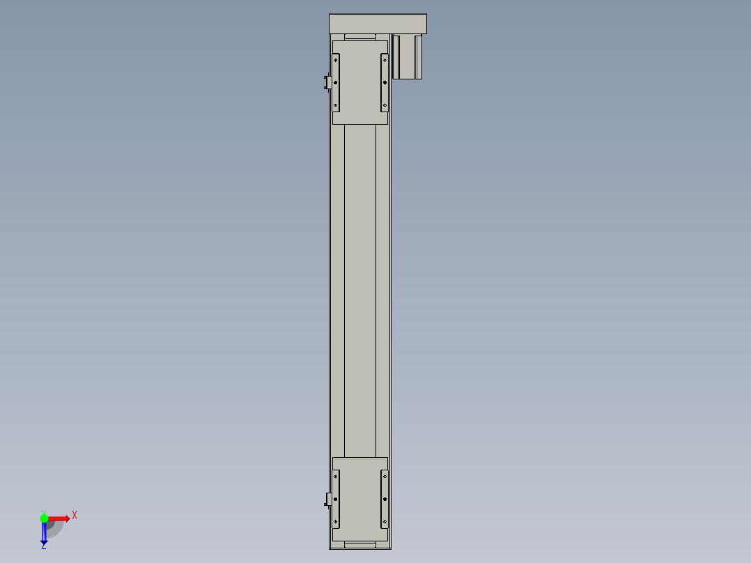直线模组LHC17-S1100-R设计图纸俯视图