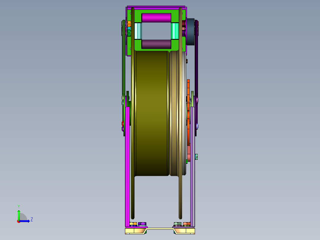 内置自锁自排自动伸缩卷管器收线器左视图