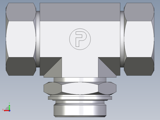 卡套式工业通用硬管接头EO_Adjustable_locknut_branch_tee_TEE35ZLMCF后视缩略图