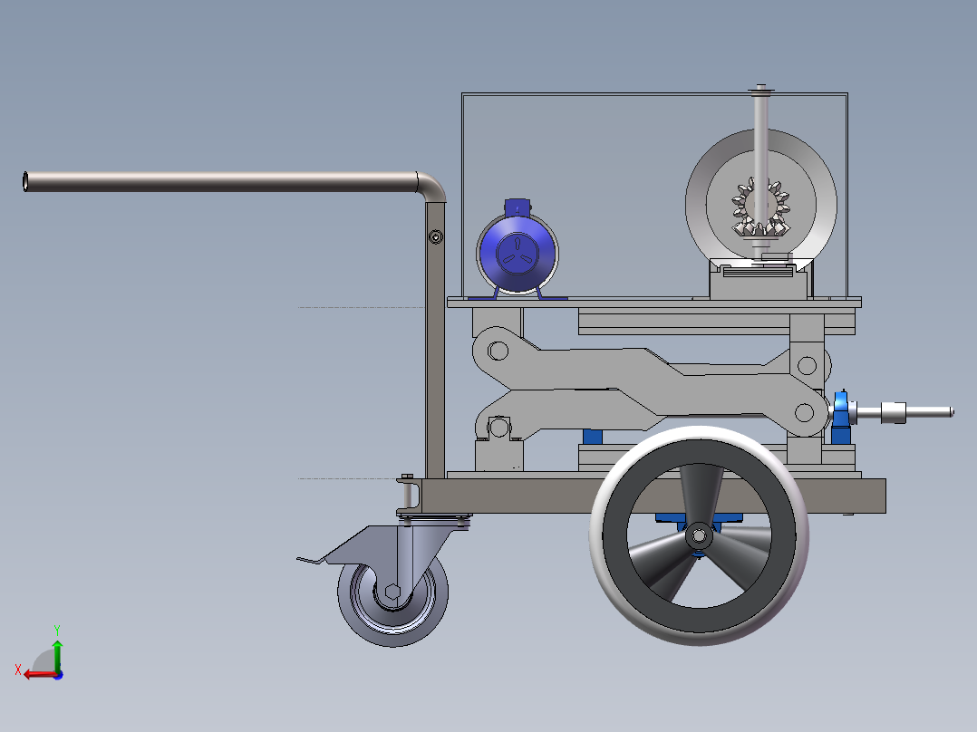 道路灌木修剪推车后视图
