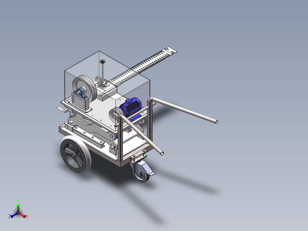道路灌木修剪推车正等轴测图