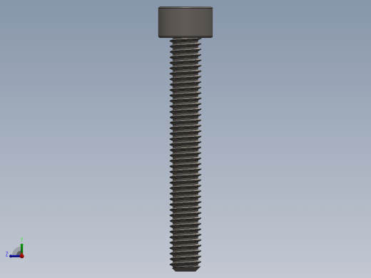 Screw_DIN_912_M4x30F_A2.SLDPRT公制内六角螺钉右视缩略图