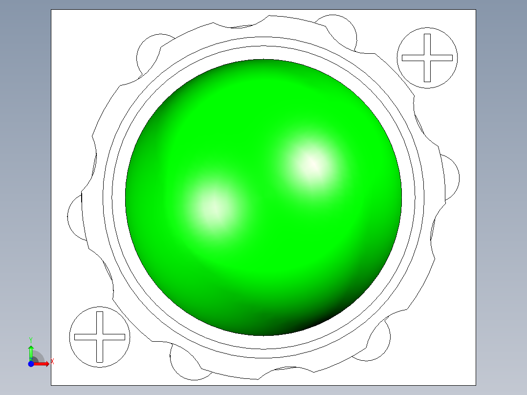 德力西电气LD11-25 绿 球形前视图