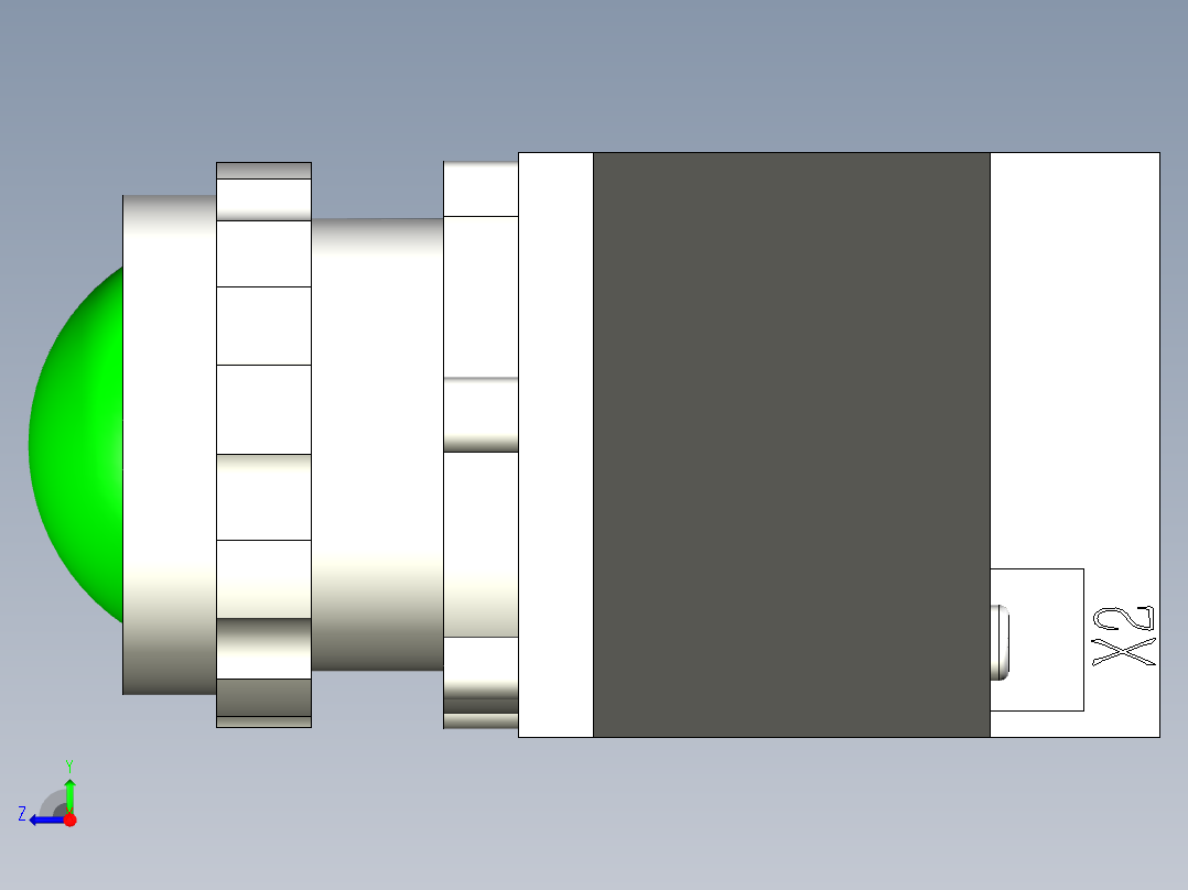德力西电气LD11-25 绿 球形右视图