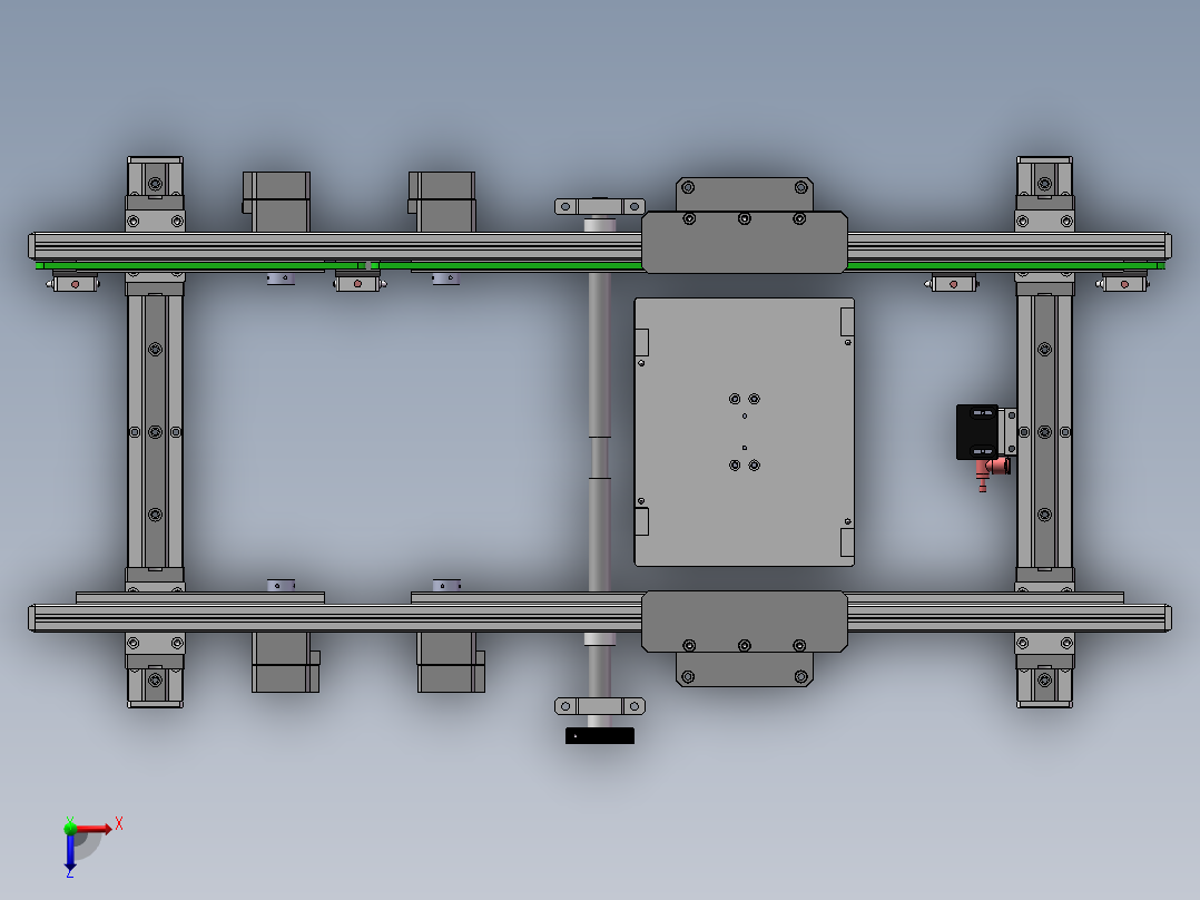 0.82米宽度可调双带机俯视图