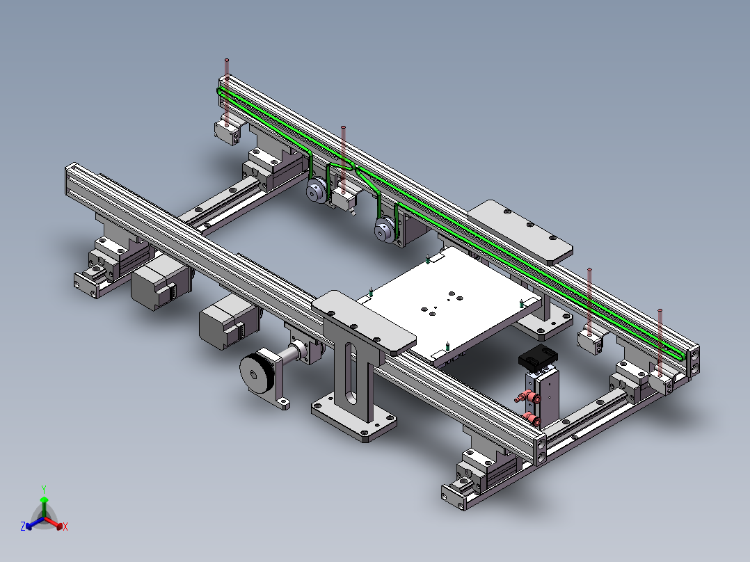 0.82米宽度可调双带机正等轴测图