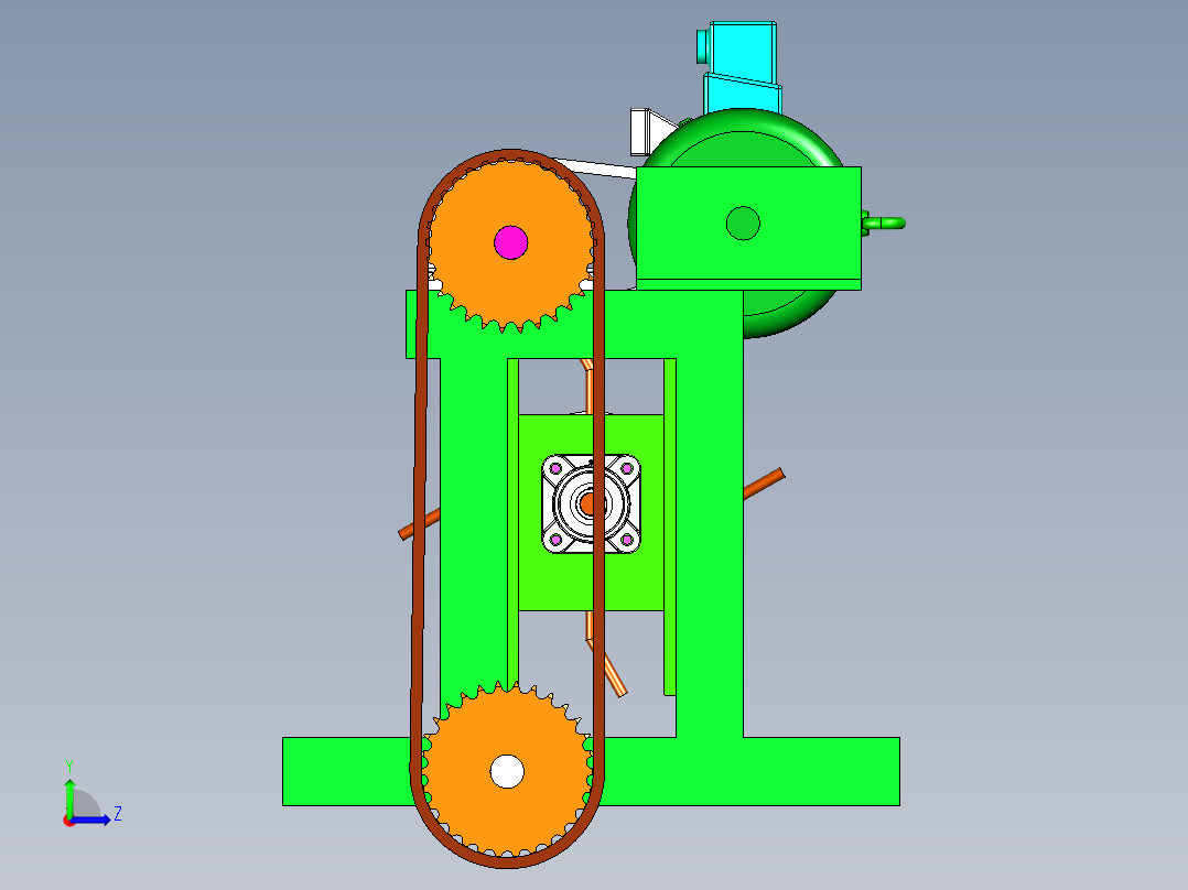 物料粗选机构设计图左视图