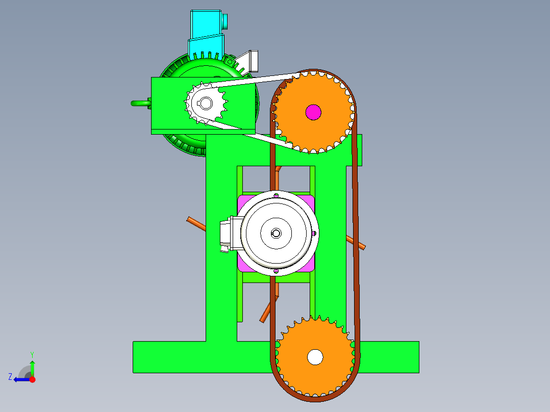 物料粗选机构设计图右视图