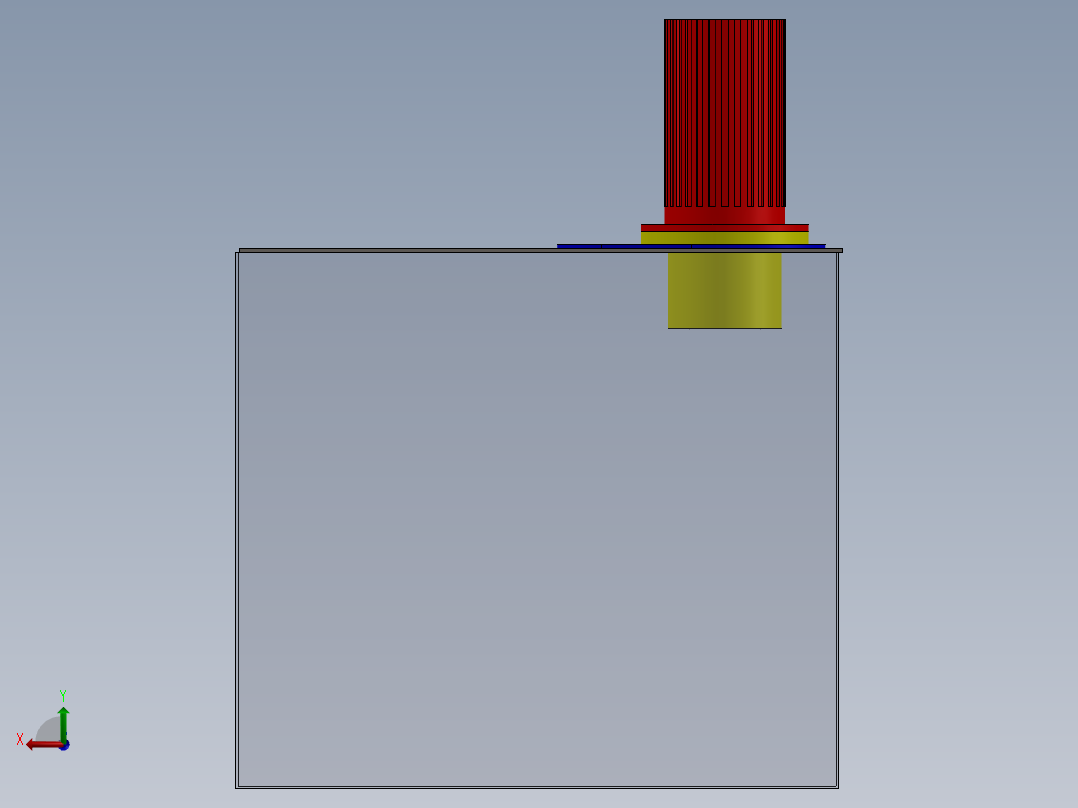 带油箱的液压装置后视图