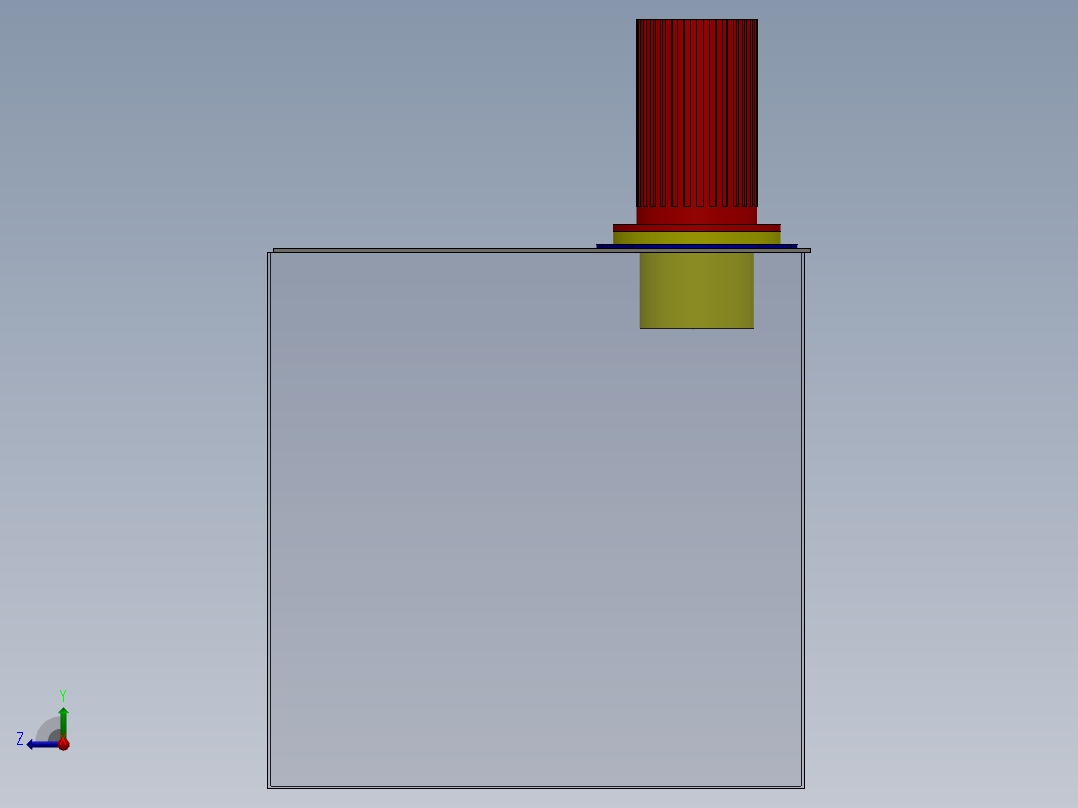 带油箱的液压装置右视图
