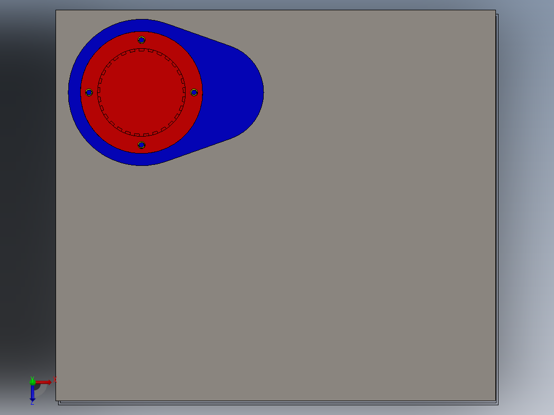 带油箱的液压装置俯视图