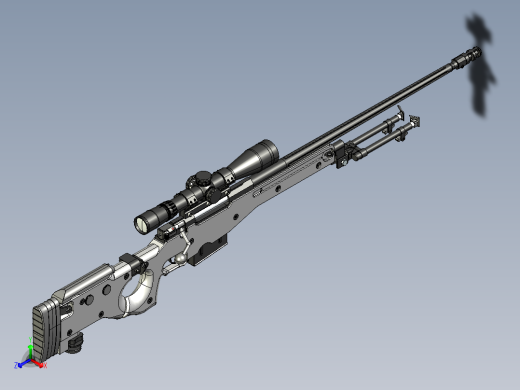 aw-338手枪左轮冲锋枪老式狙击步枪设计3D图纸