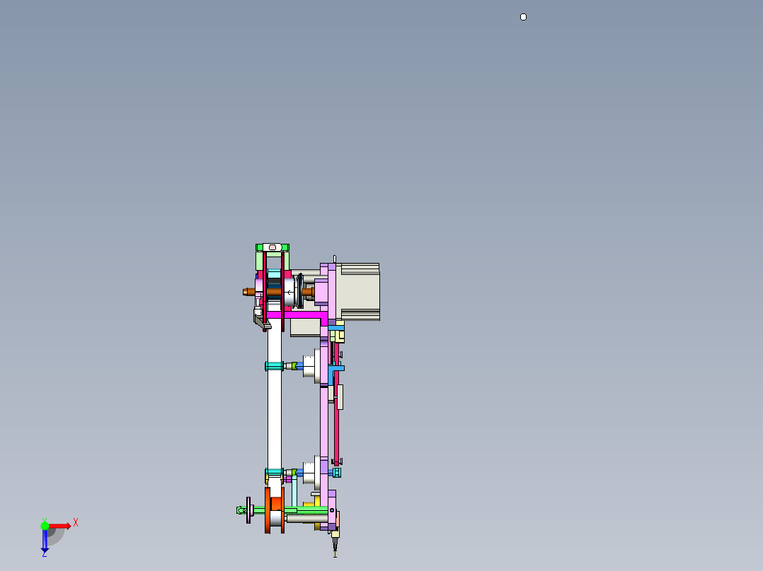 导热摸收放机构俯视图