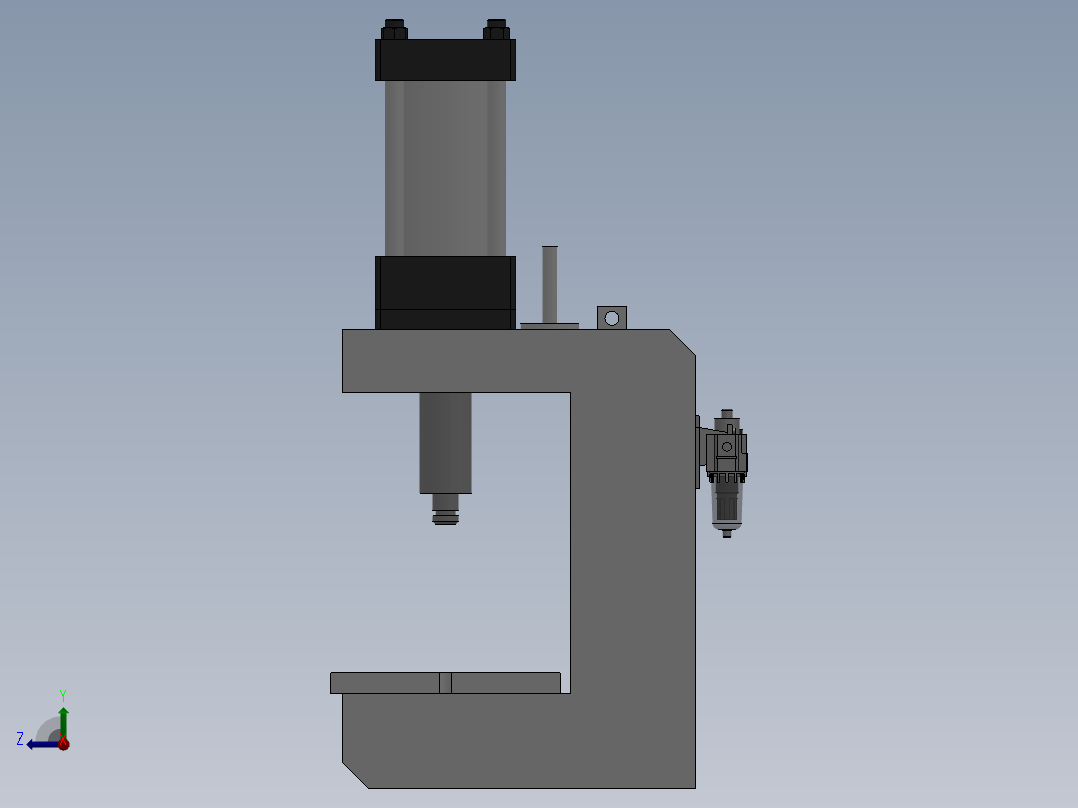 气动压力机行程固定式右视图