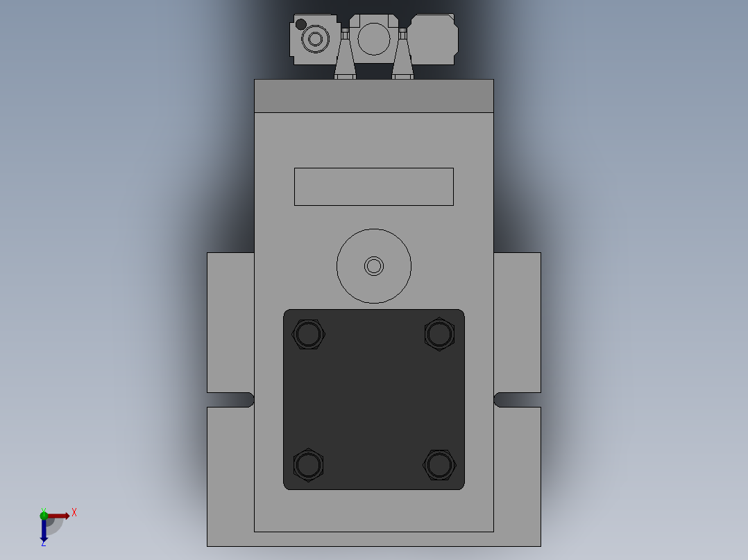 气动压力机行程固定式俯视图