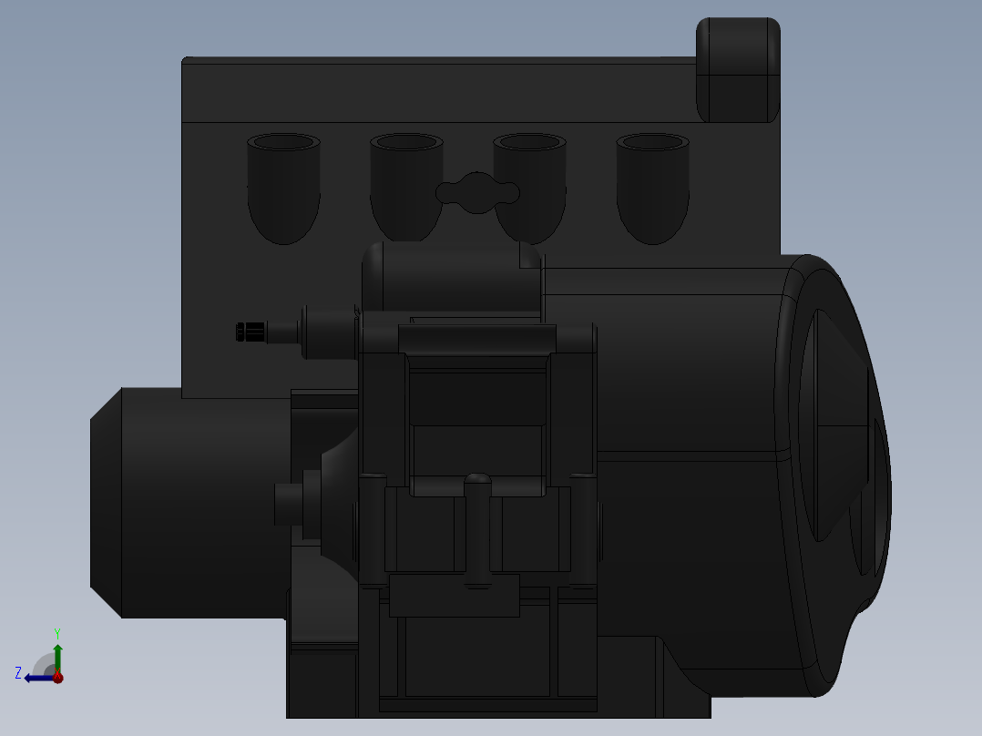 本田发动机右视图