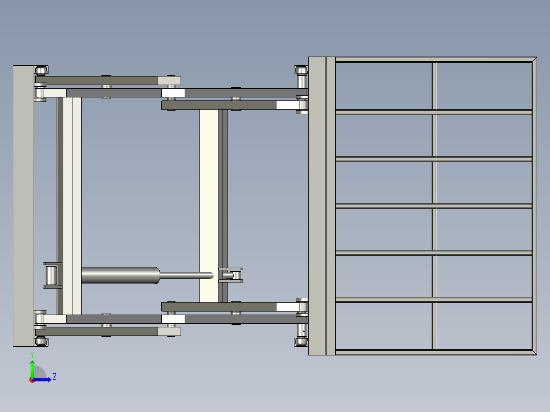 两叉固定机左视图
