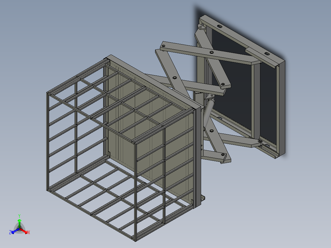 两叉固定机正等轴测图