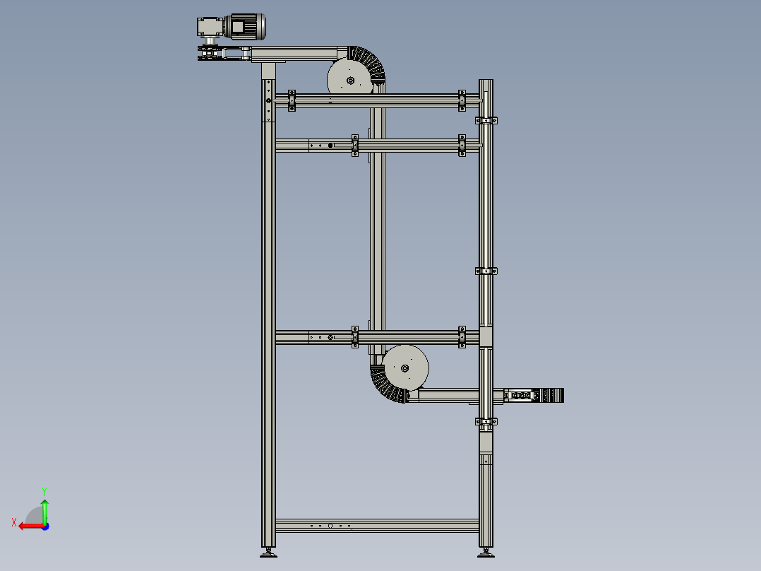 医药食品加工生产线弯道循环输送带传送后视图