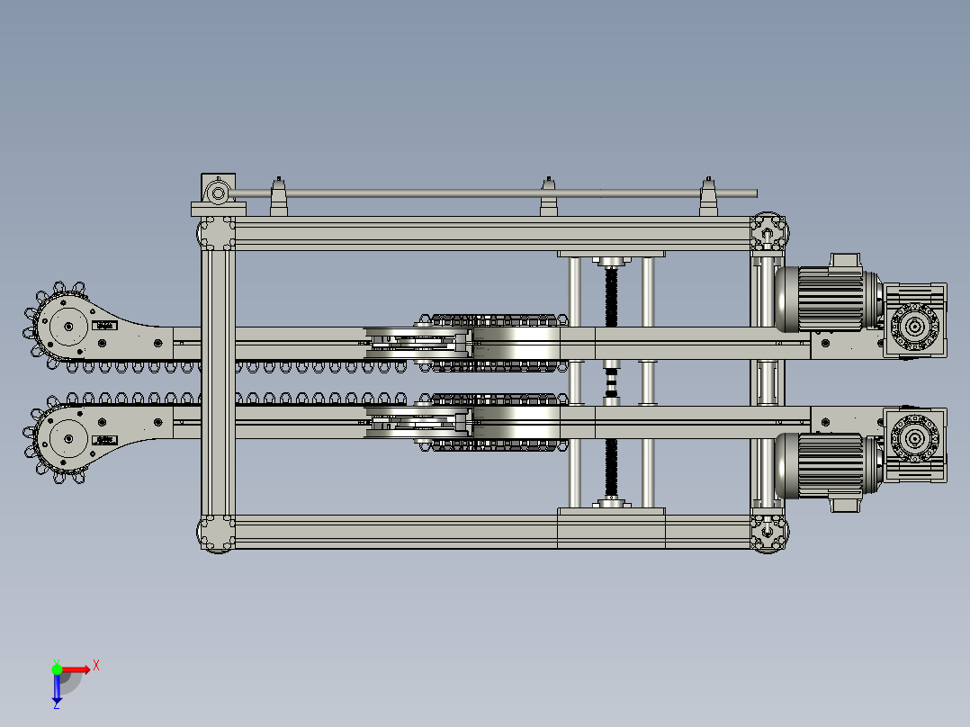 医药食品加工生产线弯道循环输送带传送俯视图