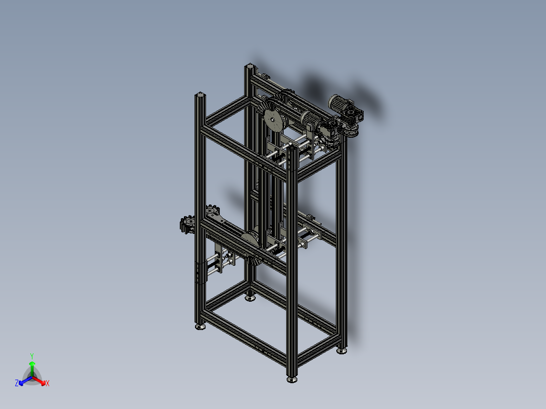 医药食品加工生产线弯道循环输送带传送正等轴测图