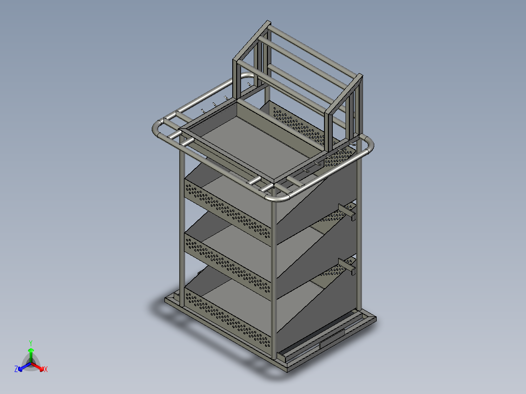 供电检修工具专用手推车主视图